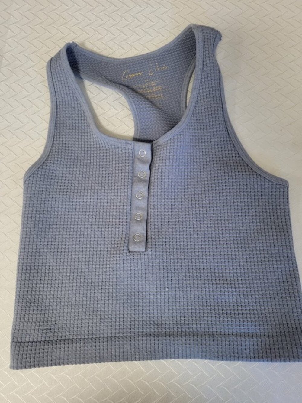 Gypsy Jade Women's Blue Waffle Knit Racerback Tank Top XS/S